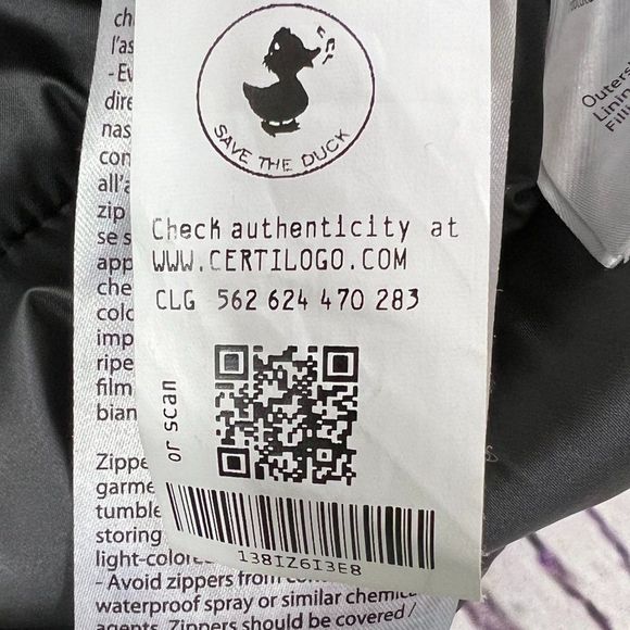 SAVE THE DUCK Women's Hooded Puffer Parka Jacket Raincoat Size 0/XS Purple - Picture 5 of 5